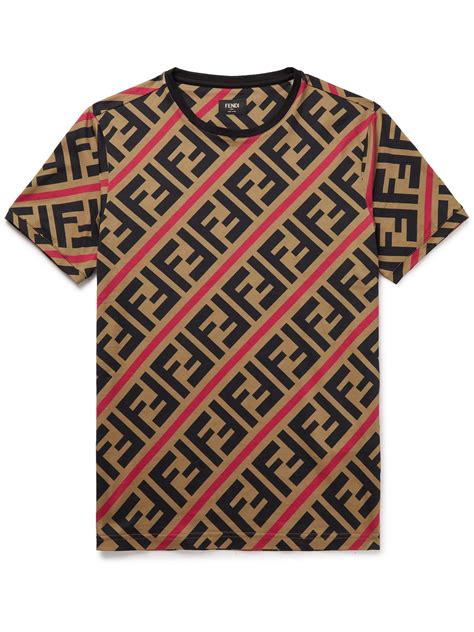 fendi text logo tee|Fendi logo print t shirt.